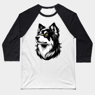 Stunning and Cool Bohemian Shepherd Monochrome and Gold Portrait for Father's Day Baseball T-Shirt